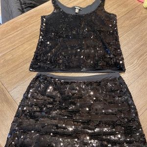 Sequin top and bottom outfit